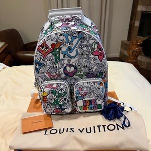 Sold…Louis Vuitton monogram comics backpack Virgil Abloh’s last collection